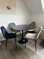 Lot table salle à manger noir / 4 chaises ., Maison & Meubles, Utilisé, 4 à 6 chaises