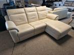 BEIGE LEDEREN HOEKSALON MET ELEKTRISCHE RELAX, Ophalen, Gebruikt, Leer