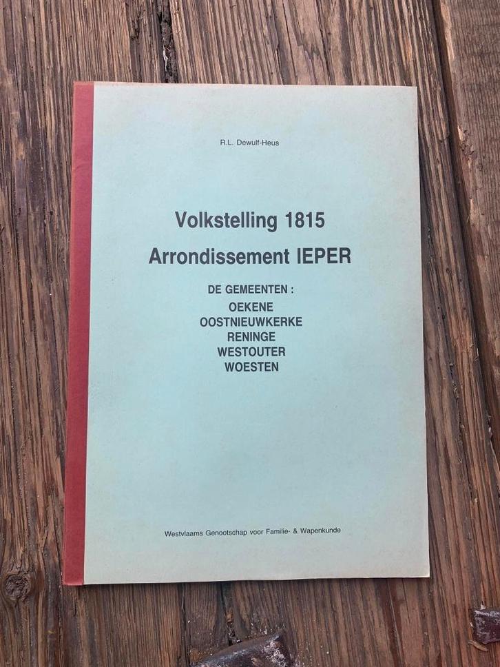 OEKENE OOSTNIEUWKERKE RENINGE WESTOUTER WOESTEN Volkstelling, Livres, Histoire & Politique, Utilisé, Enlèvement ou Envoi
