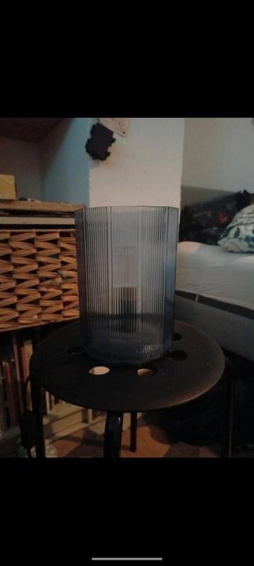 Lampe de table en verre bleu IKEA, Enlèvement ou Envoi, Comme neuf
