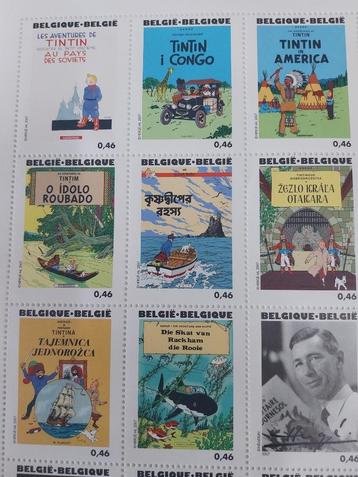 planche de 25 timbres "TINTIN 100ANS" éditée en 2007-NEUF