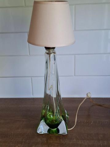 Val Saint Lambert lamp gegraveerd door Delvenne beschikbaar voor biedingen