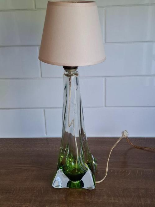 Val Saint Lambert lamp gegraveerd door Delvenne, Antiek en Kunst, Antiek | Glaswerk en Kristal, Ophalen