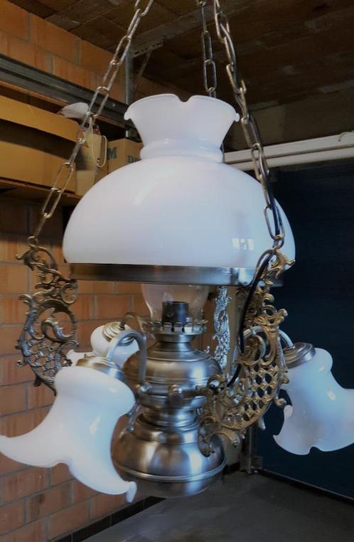 2  LUSTRES   VINTAGE  OPALINE, Maison & Meubles, Lampes | Lustres, Utilisé, Verre, Enlèvement