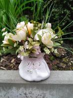 Arrangement floral vintage en porcelaine — hauteur du pot 13, Utilisé, Enlèvement ou Envoi