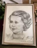 potloodtekening meisje (2) 1966 - Jenny Van Der Heyden, Antiek en Kunst, Ophalen