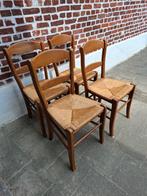 Stevige stoelen met rieten zitting, Ophalen, Gebruikt, Bruin, Vier