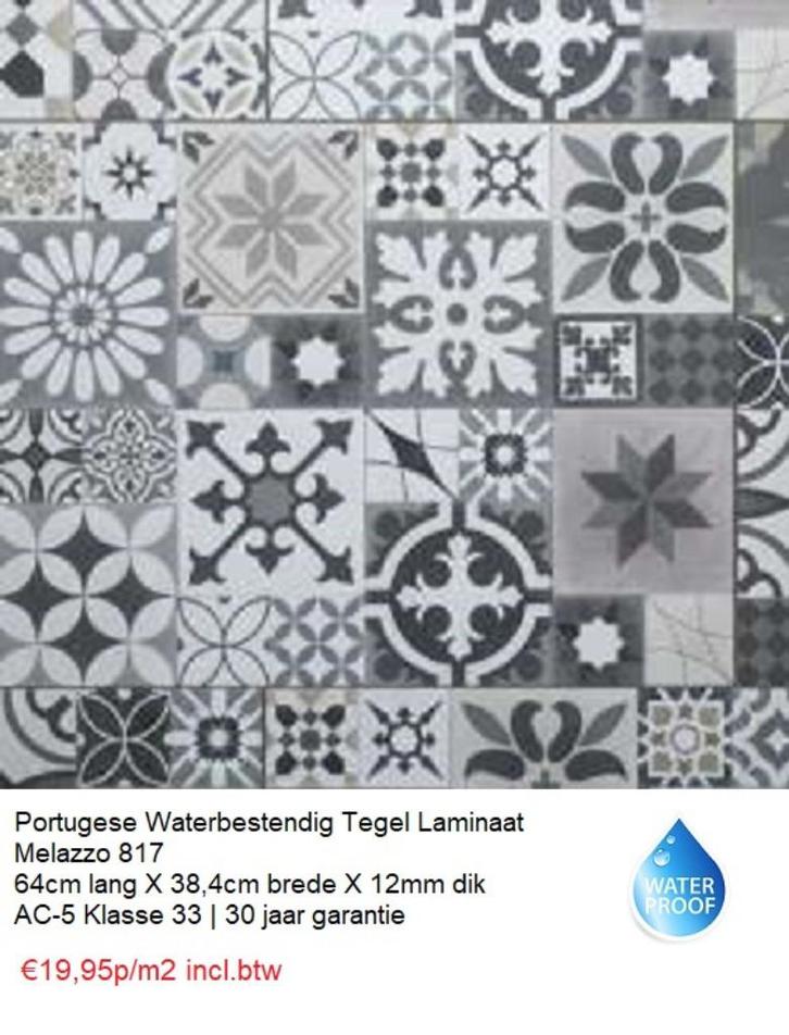 Portugeese Waterbestendig Laminaat Melazzo 817 12mm dik, Huis en Inrichting, Stoffering | Vloerbedekking, Nieuw, Laminaat, Grijs