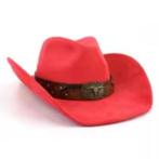 Cowboyhoed Rood grote Riem Bull 'S Hoed Lederen Band (Nieuw), Ophalen, Nieuw, Hoed