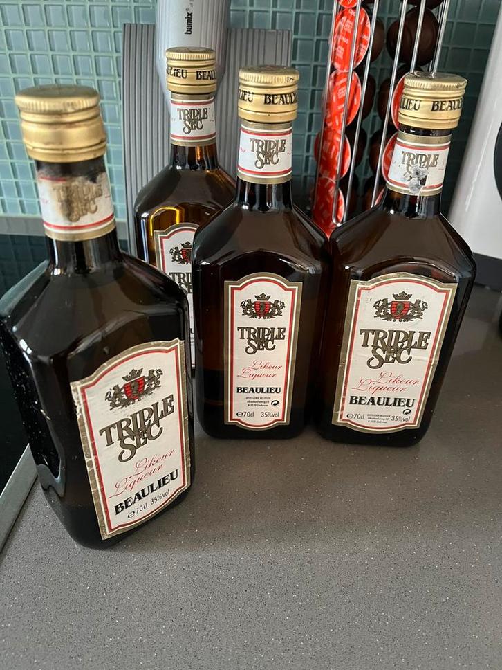 4 x Triple sec likeur Bealieu, Verzamelen, Wijnen, Zo goed als nieuw, Overige gebieden, Vol, Verzenden