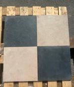 Anciennes dalles damier marbre noir et beige, Enlèvement