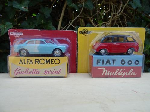 1958 Fiat 600 Multipla en Alfa Giulietta Sprint, Hobby en Vrije tijd, Modelauto's | 1:43, Nieuw, Auto, Overige merken, Ophalen of Verzenden
