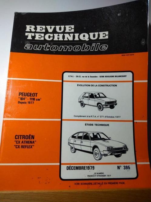 RTA - Citroen CX - Peugeot 104 - n 395, Autos : Divers, Modes d'emploi & Notices d'utilisation, Enlèvement ou Envoi