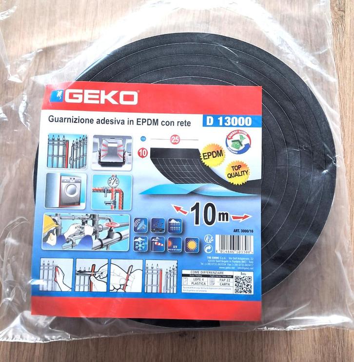 Geko D13000 EPDM kleefstrip, Doe-het-zelf en Bouw, Isolatie en Afdichting, Nieuw, Ophalen of Verzenden