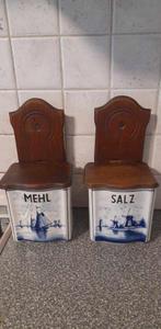 2 Antieke delfts blauwe voorraadpotten, Antiek en Kunst, Ophalen of Verzenden
