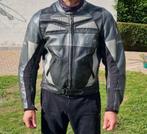 Blouson veste cuir moto gris-noir comme neuf.