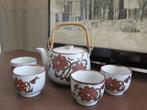 verseuse et 4 tasses à thé en céramique japonaise vintage, Enlèvement ou Envoi