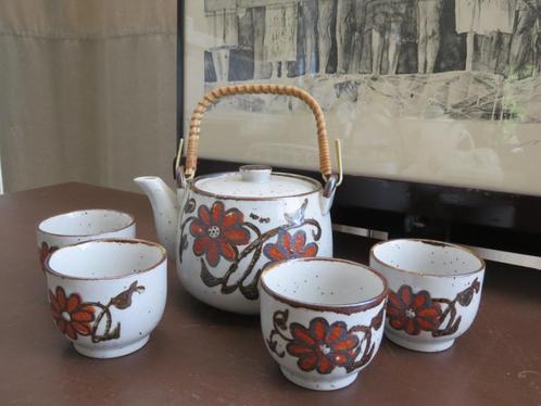verseuse et 4 tasses à thé en céramique japonaise vintage, Antiquités & Art, Curiosités & Brocante, Enlèvement ou Envoi