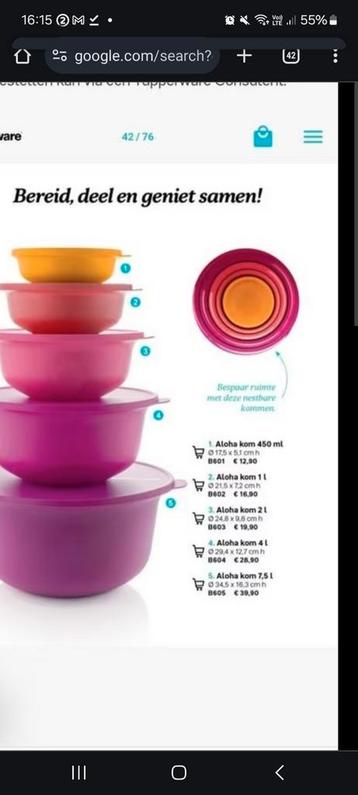 Nieuwe aloha set van tupperware +gratis verzending, Enlèvement ou Envoi, Neuf