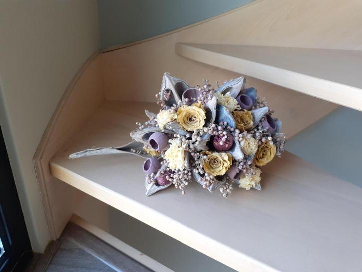 Bloemstuk - droogbloemen, Huis en Inrichting, Woonaccessoires | Droogbloemen, Gebruikt, Ophalen of Verzenden