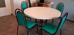 Witte ronde tafel 150 cm, Ophalen, Gebruikt, Vijf personen of meer, Kunststof
