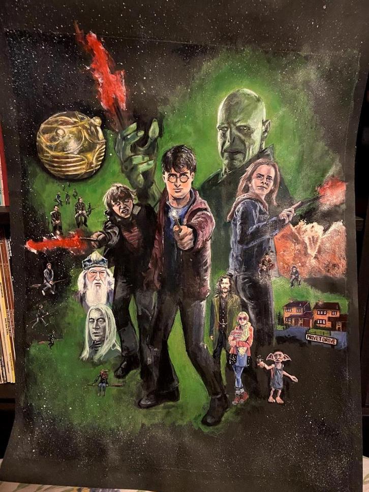 Schilderij Harry Potter, Dumbledore, Voldemort, Sirius Black, Verzamelen, Harry Potter, Nieuw, Boek of Poster, Ophalen of Verzenden