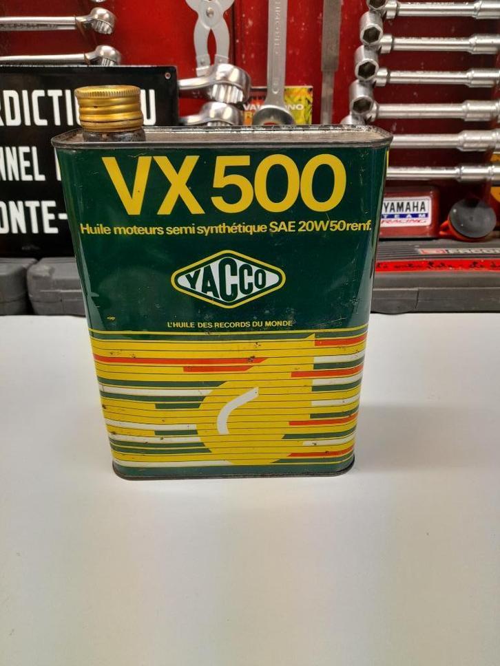 ancien bidon huile vide yacco vx500 20w50, Collections, Marques & Objets publicitaires, Utilisé, Autres types, Envoi