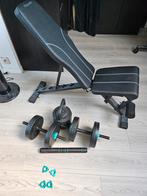 Fitness bench met gewichten, Sport en Fitness, Ophalen, Zo goed als nieuw, Rug, Fitnessbank