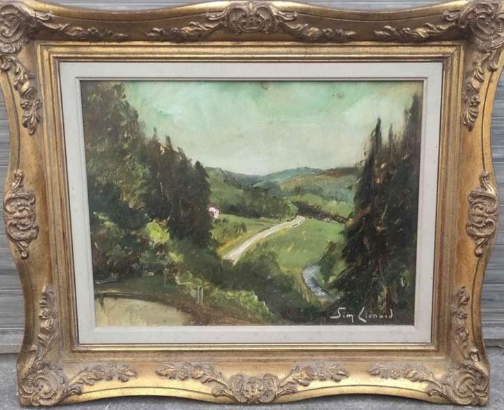 huile sur panneau signe simone lienard, Antiek en Kunst, Kunst | Schilderijen | Klassiek, Ophalen of Verzenden