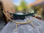Hangmat met houten staander incl. hangmat, Tuin en Terras, Ophalen, Zo goed als nieuw