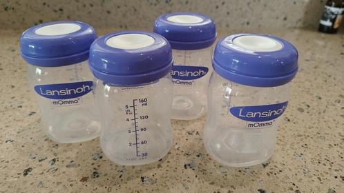 4 Biberons de conservation du lait maternel Lansinoh 160mlml, Enfants & Bébés, Aliments pour bébé & Accessoires, Utilisé, Chauffe-biberons et petits pots