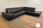 GRATIS LEVERING HEEL BE Caliaitalia Zwart Echt Leer Hoekbank, 250 tot 300 cm, Hoekbank, Leer, Ophalen of Verzenden