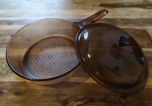 Sauteuse / fait-tout en verre, Huis en Inrichting, Keuken | Potten en Pannen, Gebruikt, Koekenpan of Braadpan, Glas, Ophalen of Verzenden