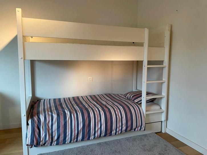 Lit superposé blanc - 90 cm, Enfants & Bébés, Chambre d'enfant | Lits superposés & Lits mezzanines, Utilisé, Lits superposés, Enlèvement