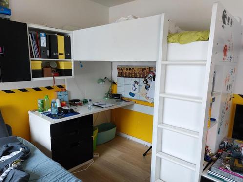 Hoogslaper met bureau STUVA van Ikea (nu SMÅSTAD), Huis en Inrichting, Slaapkamer | Stapelbedden en Hoogslapers, Gebruikt, Hoogslaper