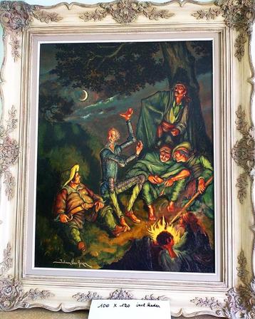 Schilderij Don Quichotte vertelt zijn belevenissen  beschikbaar voor biedingen