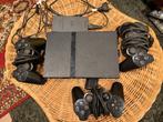 Ps2 + 3 controllers + kabels, Games en Spelcomputers, Spelcomputers | Sony PlayStation 2, Zwart, Ophalen of Verzenden, Met 3 controllers of meer