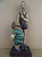 Antiek houten beeld Don Quichot en Sancho Panza circa 1950, Antiek en Kunst, Ophalen of Verzenden