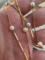 Necklace yellow gold 18k/750 with pearls, Ophalen of Verzenden, Zo goed als nieuw