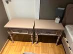 Vintage geschilderd eiken 1 p bed + nachtkastjes, Huis en Inrichting, Slaapkamer | Bedden, Ophalen, Gebruikt, Klassiek, Hout