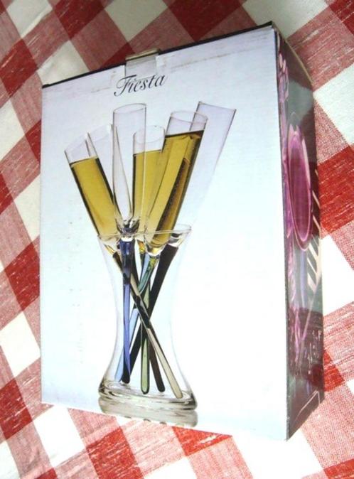 champagne glazen model fluit, gekleurd, Huis en Inrichting, Keuken | Keukenbenodigdheden, Nieuw, Ophalen of Verzenden