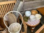 Opruiming keramische en rieten bloempotten/manden, Antiek en Kunst, Ophalen
