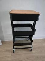 Raskog roltafel IKEA zwart met bamboe deksel, Huis en Inrichting, Ophalen, Overige materialen, Minder dan 55 cm, Zo goed als nieuw