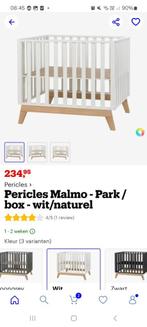 Kinderpark box Pericles Malmo wit/naturel, Kinderen en Baby's, Babyparken, Ophalen, Zo goed als nieuw, Rechthoekig, In hoogte verstelbaar