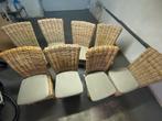 8 rotan stoelen, Huis en Inrichting, Stoelen, Ophalen, Gebruikt, Overige kleuren, Riet of Rotan