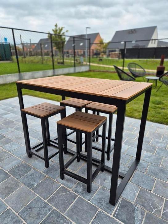 Tuin- of balkonset in pollywood, Tuin en Terras, Tuinsets en Loungesets, Zo goed als nieuw, Hout, Ophalen