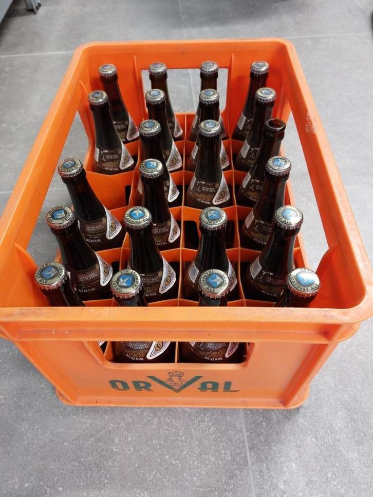 Orval - 21 flesjes in bak, Verzamelen, Biermerken, Flesje(s), Overige merken, Ophalen