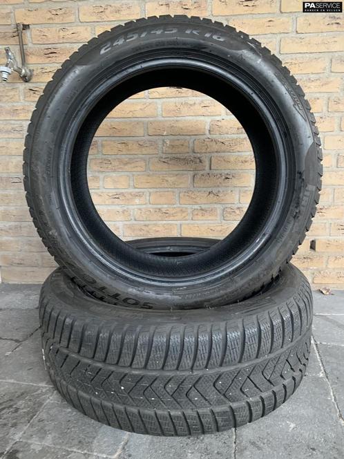 2x Pirelli 245 45 18 Runflat winterbanden 6,5 mm, Auto-onderdelen, Banden en Velgen, Velg(en), Gebruikt, Ophalen of Verzenden