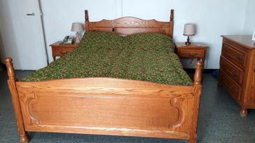 9400 Ninove : Belle chambre double en chêne (140 cmx200 cm), Enlèvement