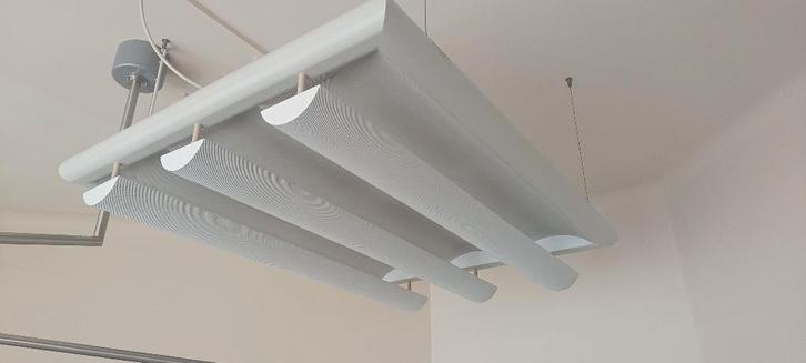 Hangarmatuur voor indirect verstrooid licht, Huis en Inrichting, Lampen | Hanglampen, Zo goed als nieuw, 75 cm of meer, Metaal